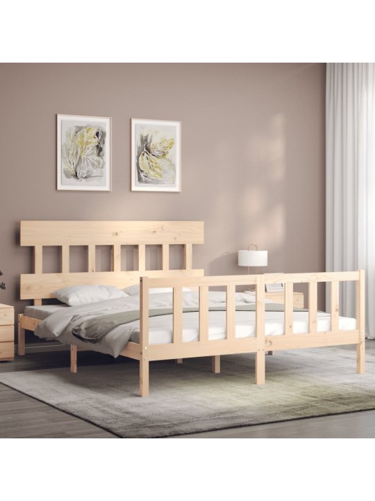 Rám postele s čelem King Size masivní dřevo