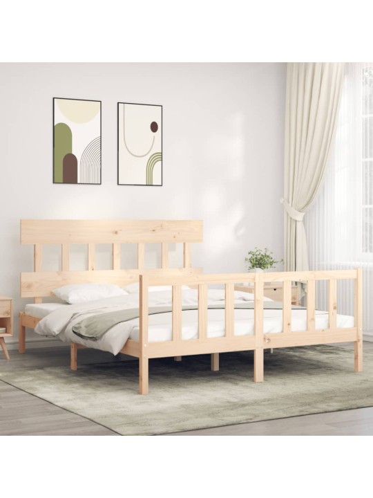 Rám postele s čelem King Size masivní dřevo