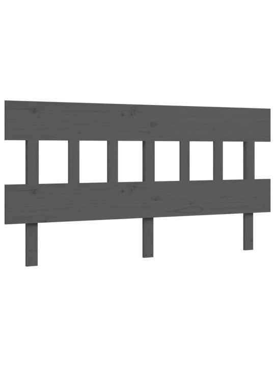 Rám postele s čelem šedý King Size masivní dřevo