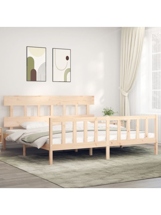 Rám postele s čelem Super King Size masivní dřevo