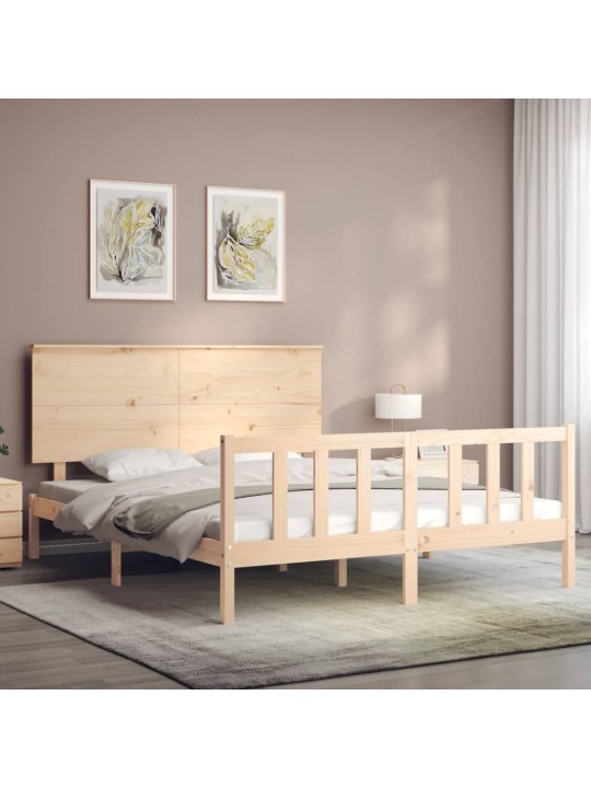Rám postele s čelem King Size masivní dřevo