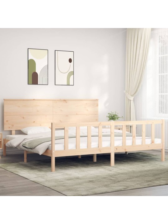 Rám postele s čelem Super King Size masivní dřevo