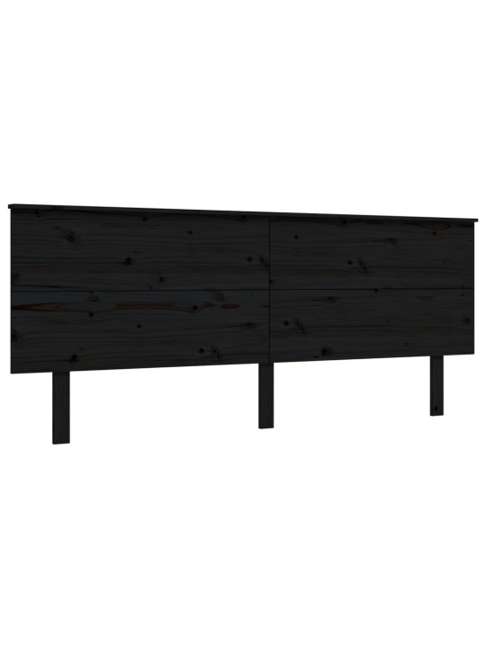 Rám postele s čelem černý 200 x 200 cm masivní dřevo