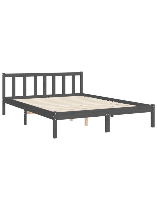 Rám postele s čelem šedý King Size masivní dřevo
