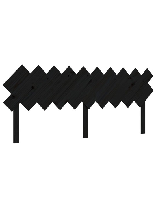 Rám postele s čelem černý 200 x 200 cm masivní dřevo