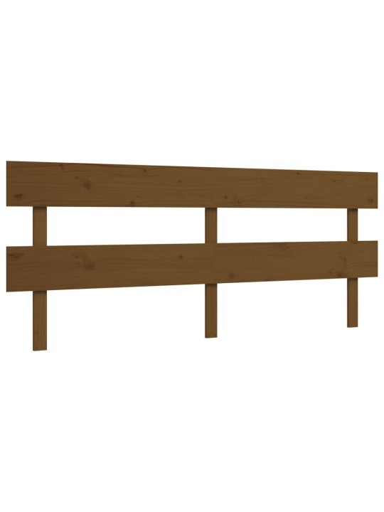 Rám postele s čelem medově hnědý 200 x 200 cm masivní dřevo