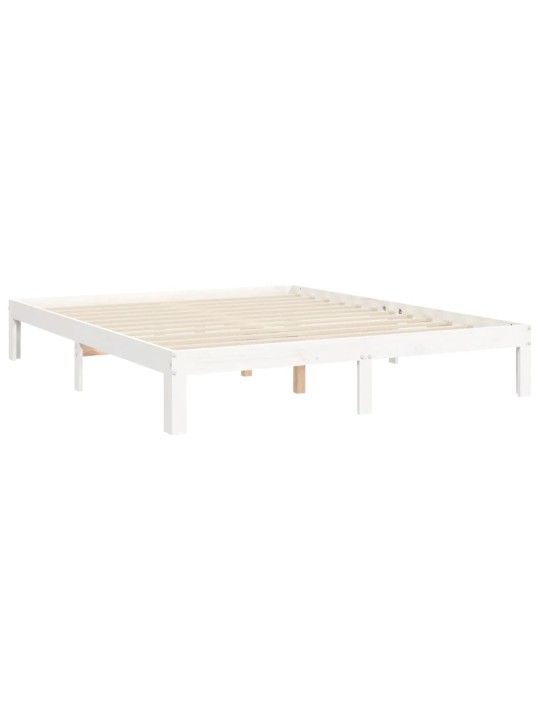 Rám postele s čelem bílý King Size masivní dřevo