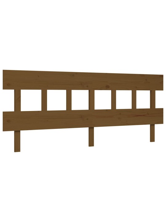 Rám postele s čelem medově hnědý 200 x 200 cm masivní dřevo