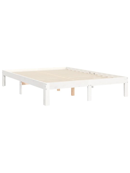 Postel bez matrace bílá 140 x 190 cm masivní borovice
