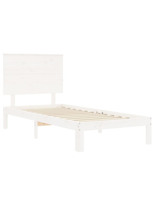 Postel bez matrace bílá 90 x 200 cm masivní borovice