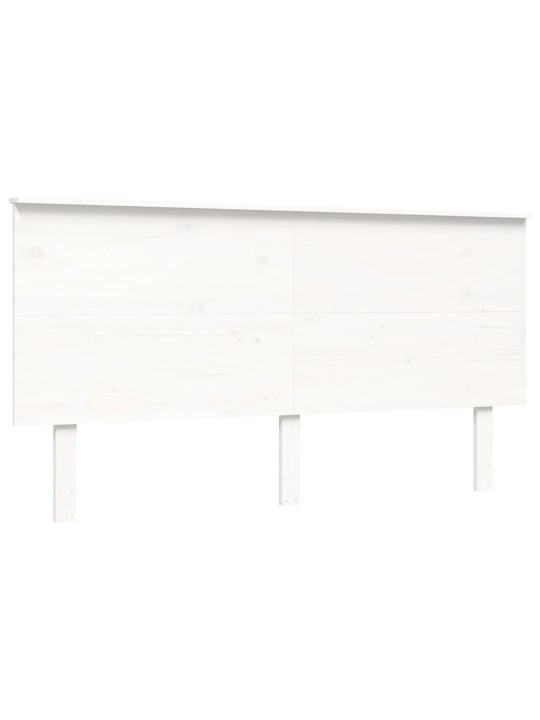 Rám postele s čelem bílý King Size masivní dřevo