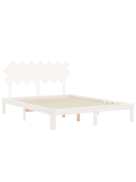 Postel bez matrace bílá 140 x 190 cm masivní borovice