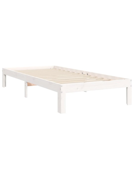 Postel bez matrace bílá 90 x 200 cm masivní borovice