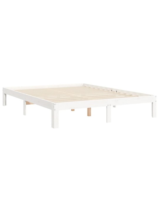 Rám postele s čelem bílý King Size masivní dřevo