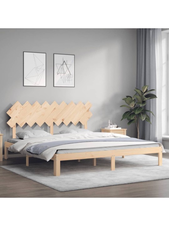 Rám postele s čelem Super King Size masivní dřevo
