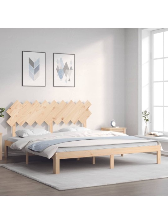 Rám postele s čelem Super King Size masivní dřevo