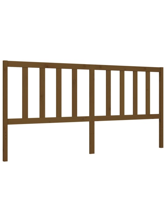 Rám postele s čelem medově hnědý 200 x 200 cm masivní dřevo