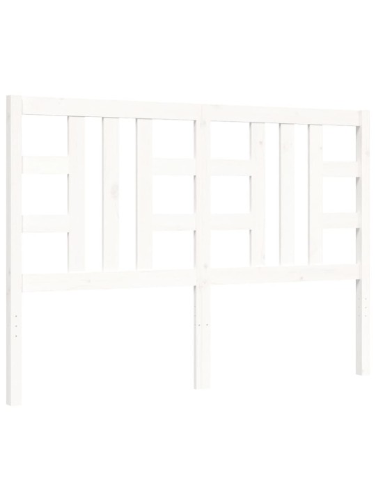 Rám postele s čelem bílý King Size masivní dřevo