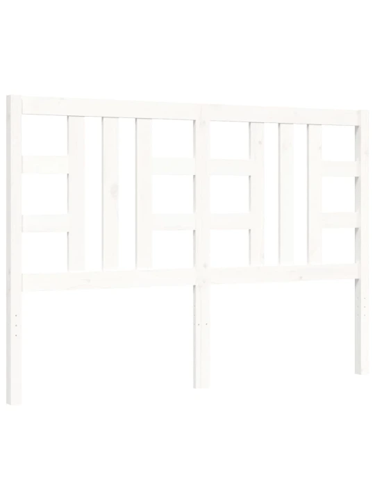 Rám postele s čelem bílý King Size masivní dřevo
