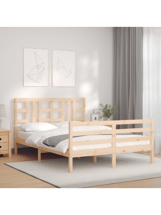 Rám postele s čelem 160 x 200 cm masivní dřevo
