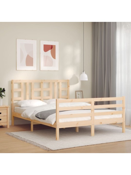 Rám postele s čelem 160 x 200 cm masivní dřevo