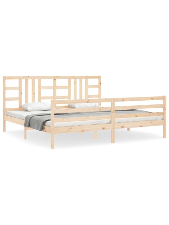 Rám postele s čelem 200 x 200 cm masivní dřevo