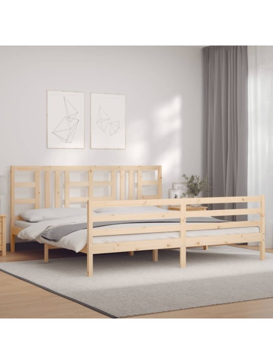 Rám postele s čelem 200 x 200 cm masivní dřevo