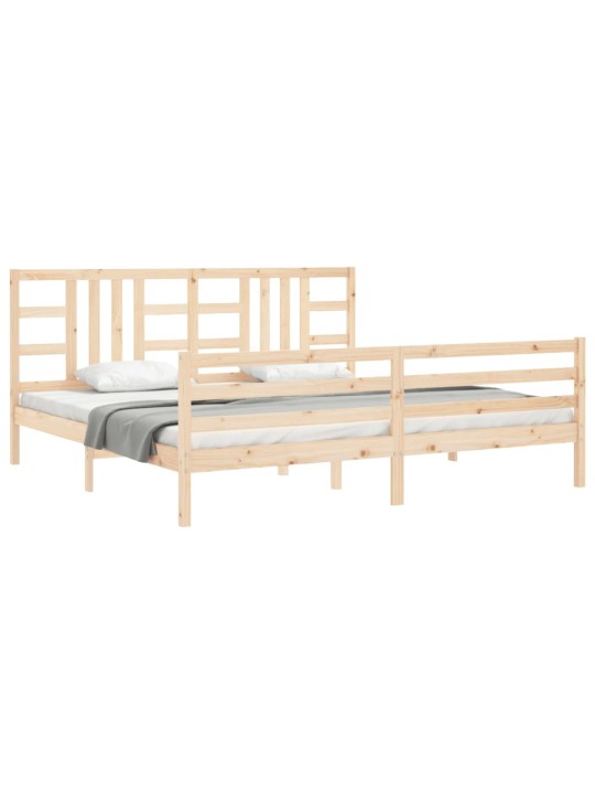 Rám postele s čelem 200 x 200 cm masivní dřevo