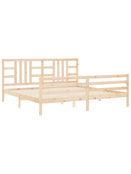 Rám postele s čelem 200 x 200 cm masivní dřevo
