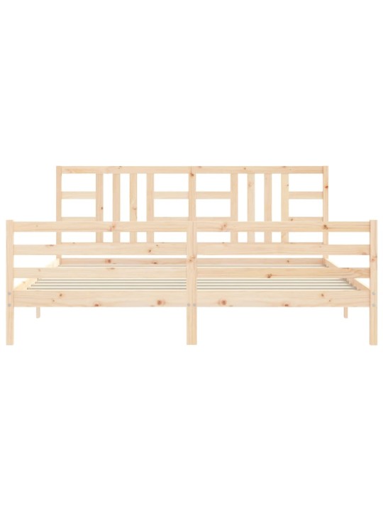 Rám postele s čelem 200 x 200 cm masivní dřevo
