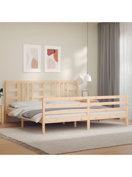 Rám postele s čelem 200 x 200 cm masivní dřevo