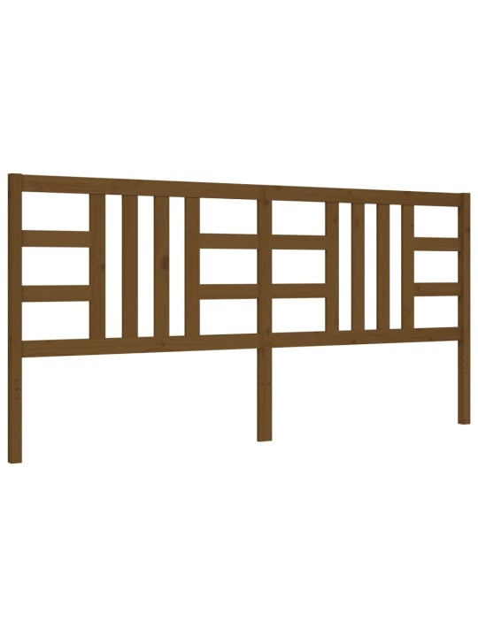 Rám postele s čelem medově hnědý 200 x 200 cm masivní dřevo