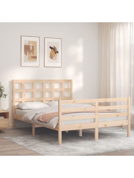 Rám postele s čelem 140 x 190 cm masivní dřevo