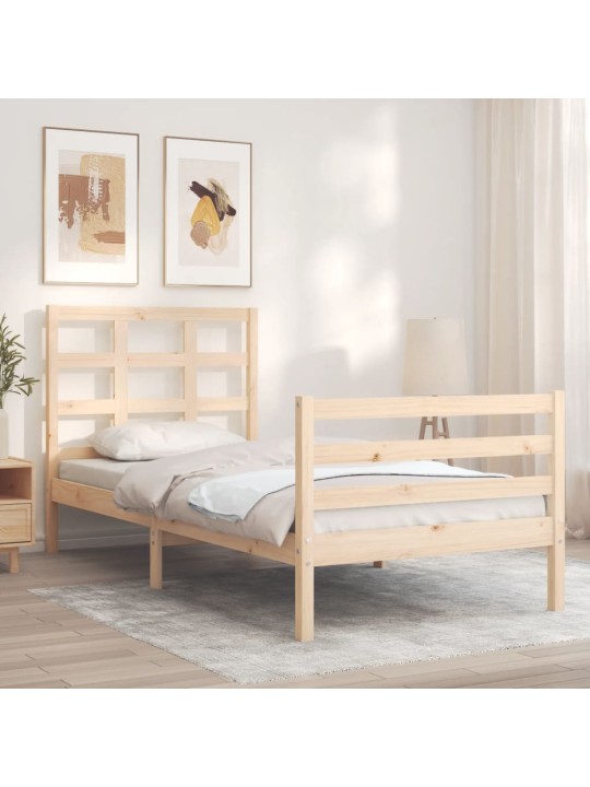 Rám postele s čelem 100 x 200 cm masivní dřevo
