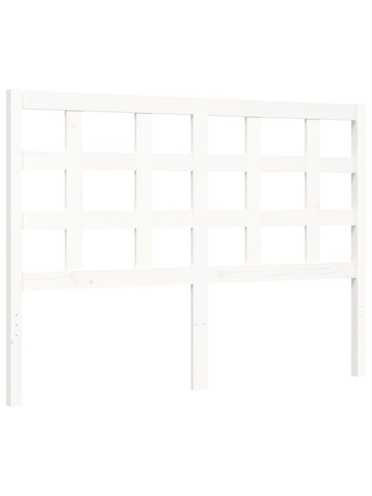 Rám postele s čelem bílý 120 x 200 cm masivní dřevo