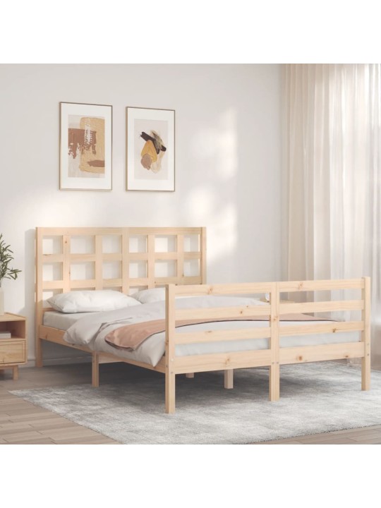 Rám postele s čelem 140 x 200 cm masivní dřevo