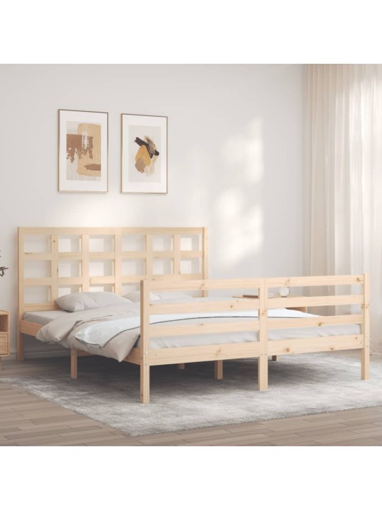 Rám postele s čelem 160 x 200 cm masivní dřevo