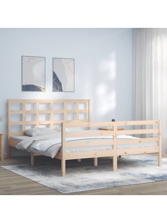 Rám postele s čelem 160 x 200 cm masivní dřevo