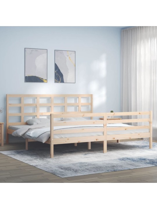 Rám postele s čelem Super King Size masivní dřevo