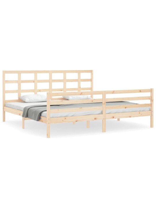 Rám postele s čelem 200 x 200 cm masivní dřevo