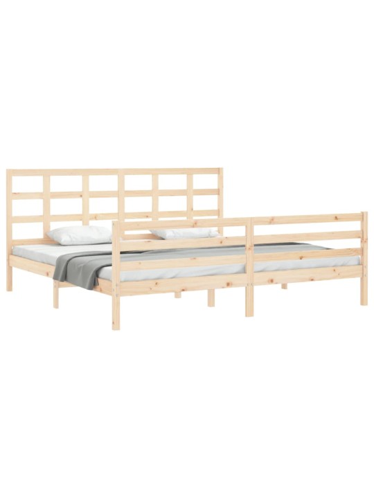 Rám postele s čelem 200 x 200 cm masivní dřevo