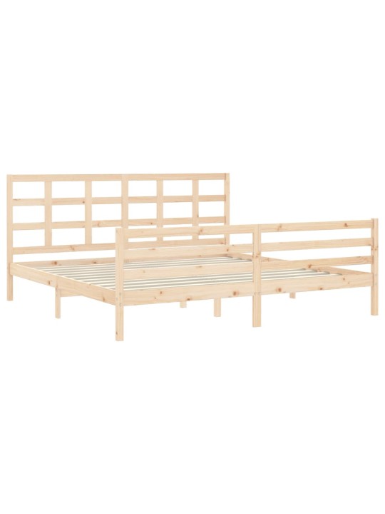 Rám postele s čelem 200 x 200 cm masivní dřevo