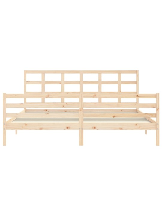 Rám postele s čelem 200 x 200 cm masivní dřevo