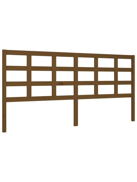 Rám postele s čelem medově hnědý 200 x 200 cm masivní dřevo
