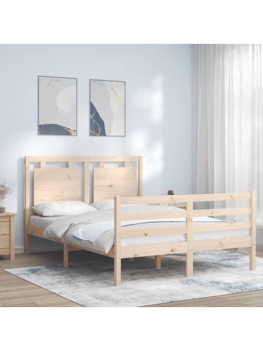 Rám postele s čelem 140 x 190 cm masivní dřevo
