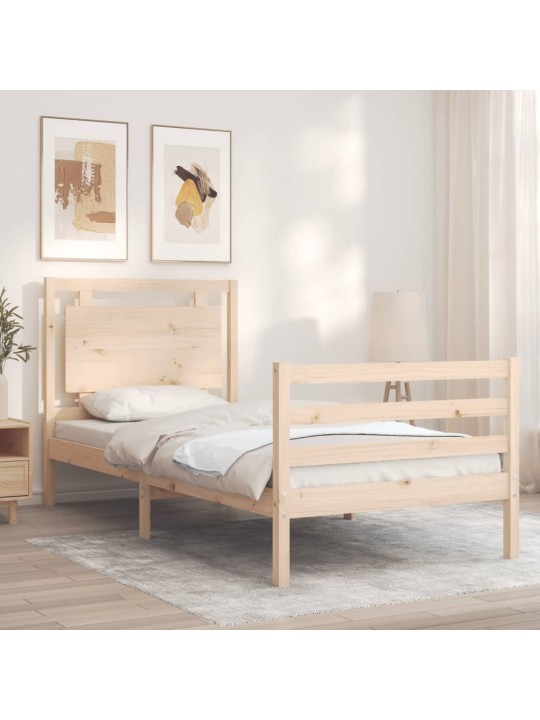 Rám postele s čelem 100 x 200 cm masivní dřevo