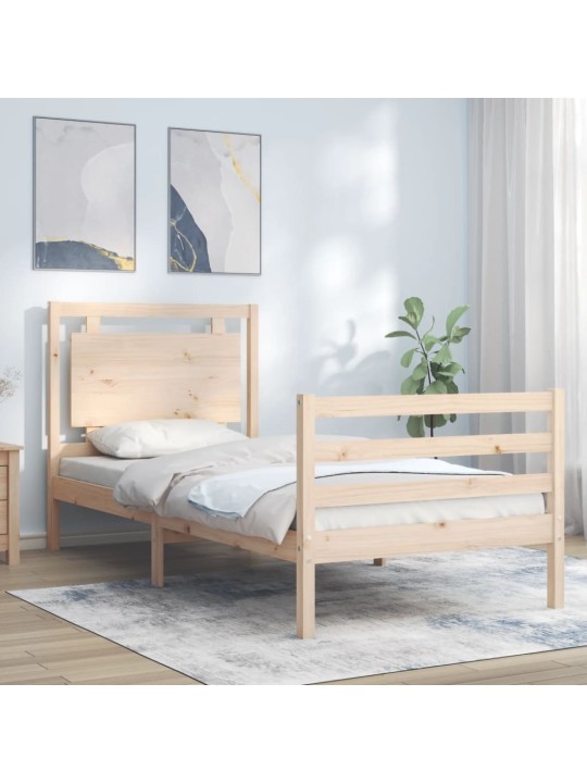 Rám postele s čelem 100 x 200 cm masivní dřevo