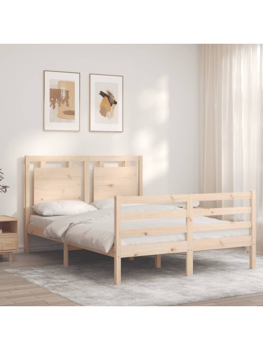 Rám postele s čelem 140 x 200 cm masivní dřevo