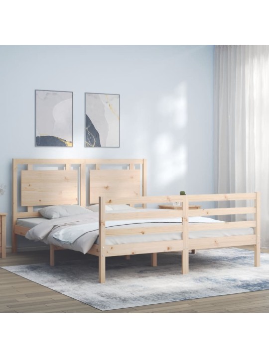 Rám postele s čelem King Size masivní dřevo