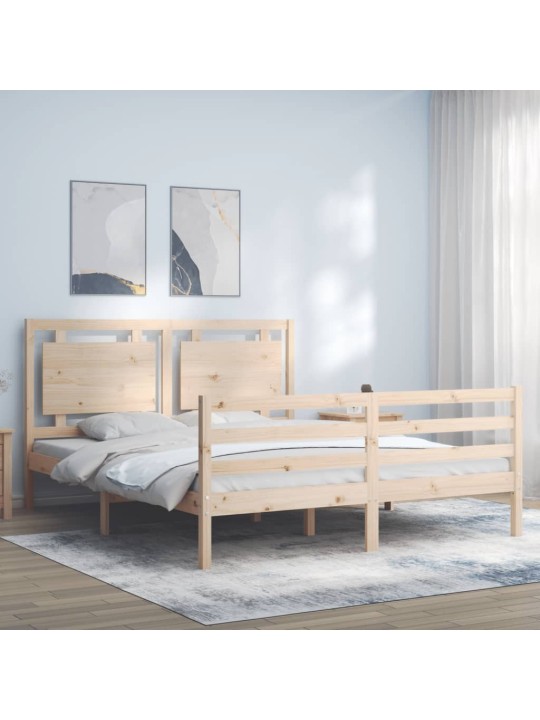 Rám postele s čelem 160 x 200 cm masivní dřevo